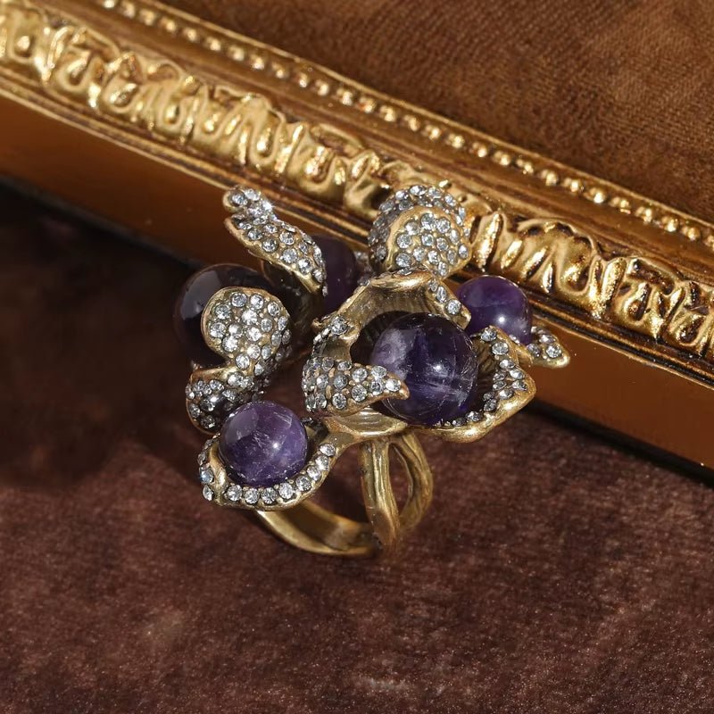 Anillo floral de perlas de lujo – imagen 2