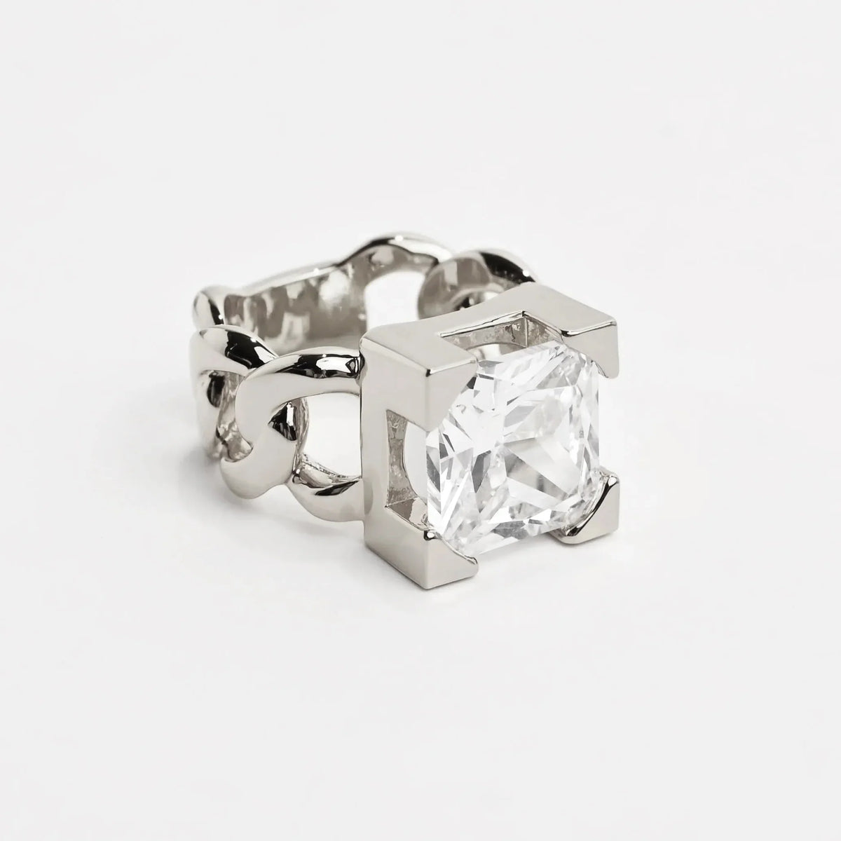 Anillo cuadrado de cristal Carmen, Lucía & Rocío