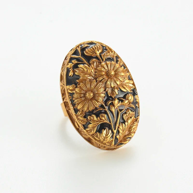 Anillo vintage Flor de medianoche