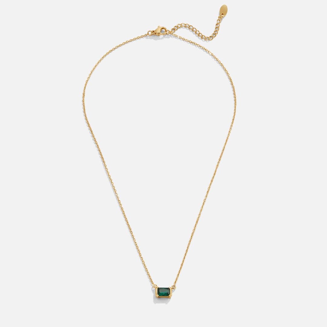 Collar dorado con esmeralda verde – imagen 4