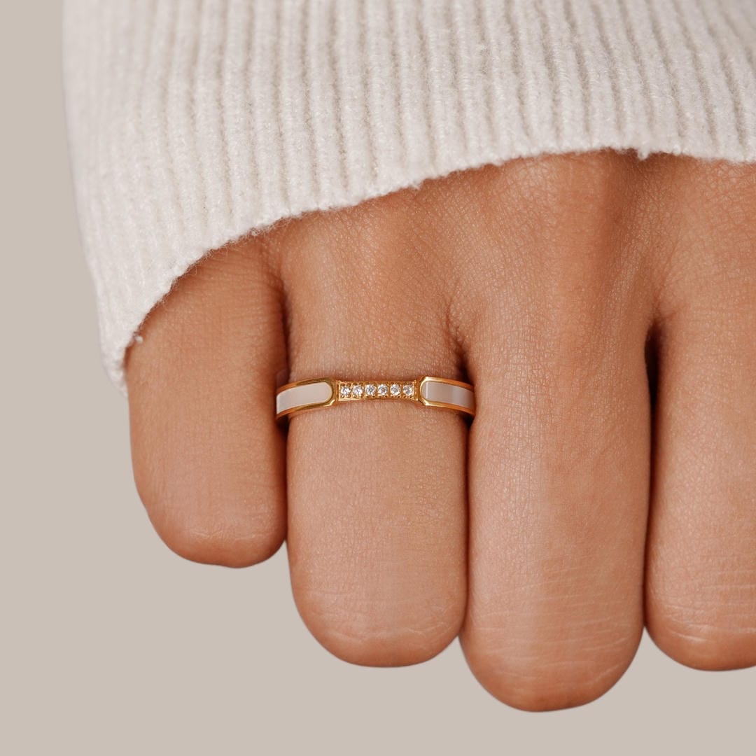 Anillo Armonía de Nácar y Cristal — Carmen, Lucía & Rocío