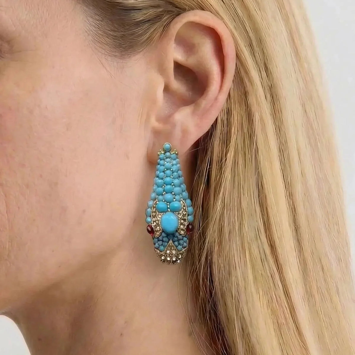Pendientes serpiente del Nilo de turquesa – imagen 2