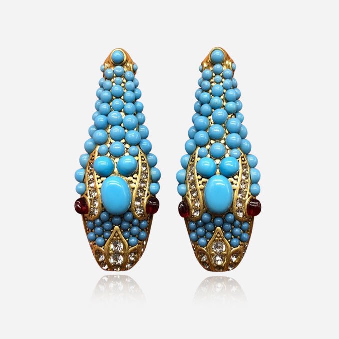 Pendientes serpiente del Nilo de turquesa