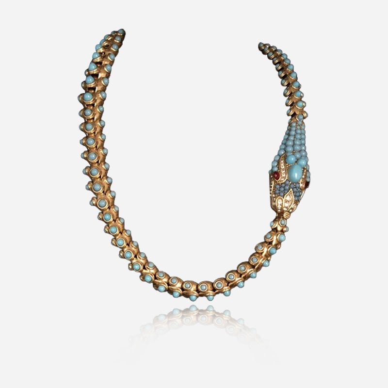 Collar Serpiente del Nilo con turquesa