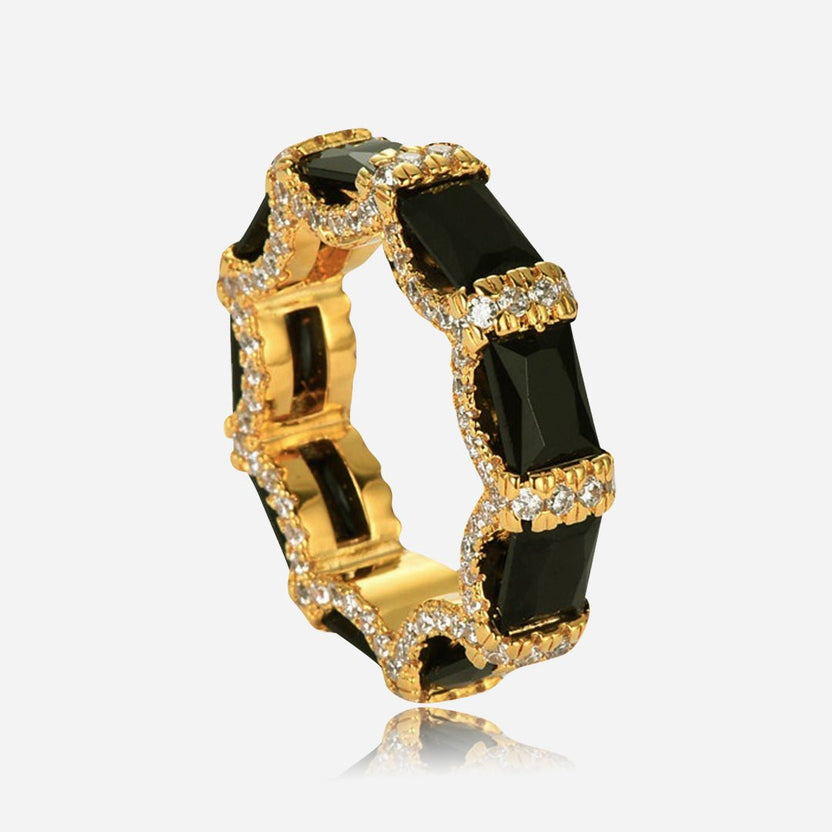 Anillo Noir de banda con halo
