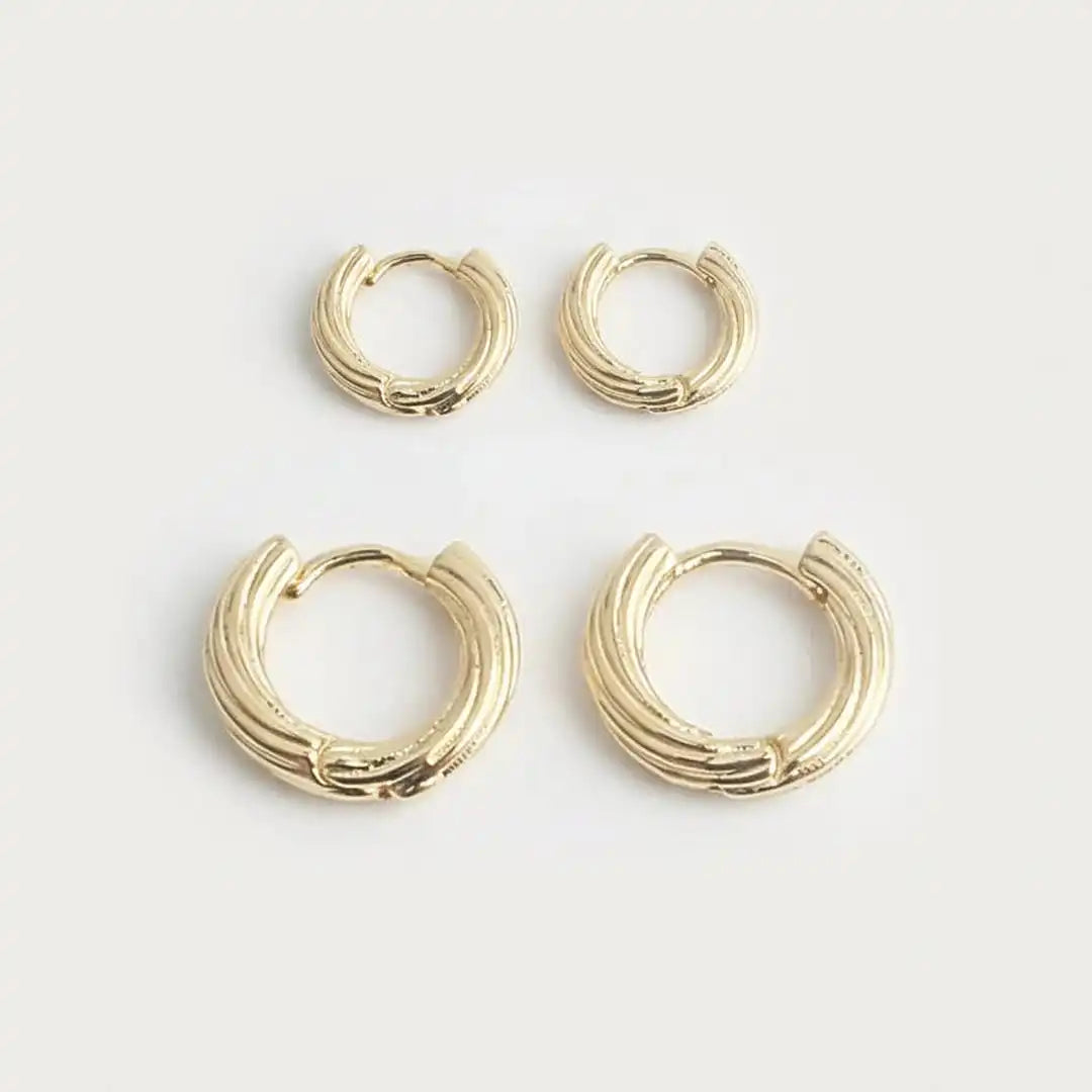 Pendientes aro apilables en oro o plata