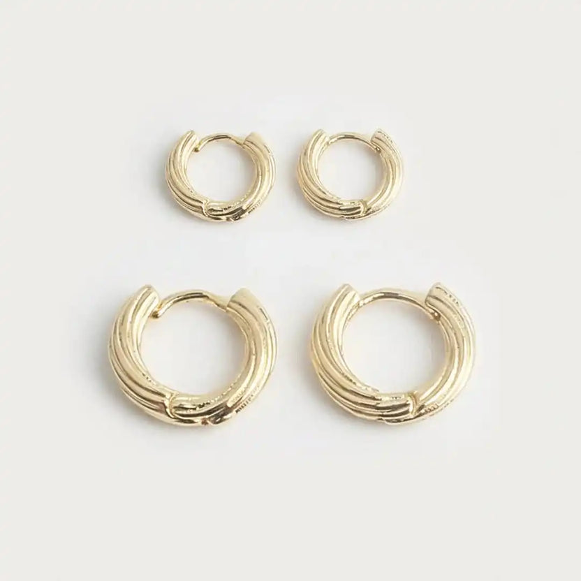Pendientes aro apilables en oro o plata