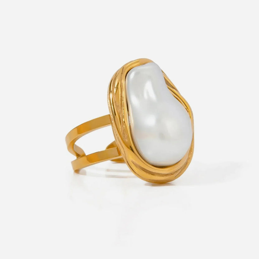 Anillo ajustable de perla Carmen, Lucía & Rocío