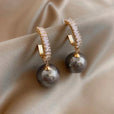 Pendientes de perlas y circonitas de lujo