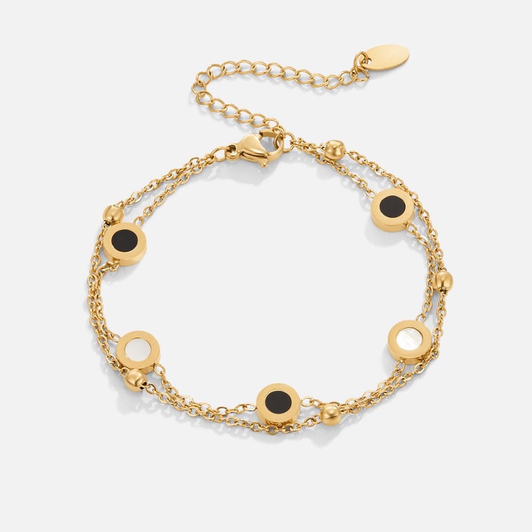 Pulsera Musa de ónix y piedra blanca — Carmen, Lucía & Rocío