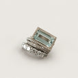 Conjunto de anillos vintage de plata con turquesa de cristal – imagen 2