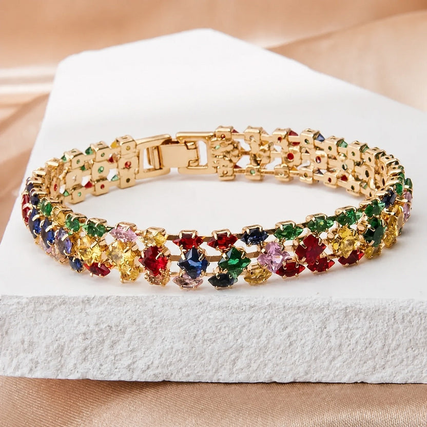 Pulsera radiante de piedras preciosas