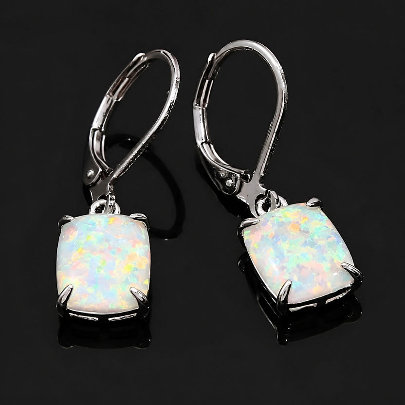 Pendientes cuadrados de ópalo Prestige