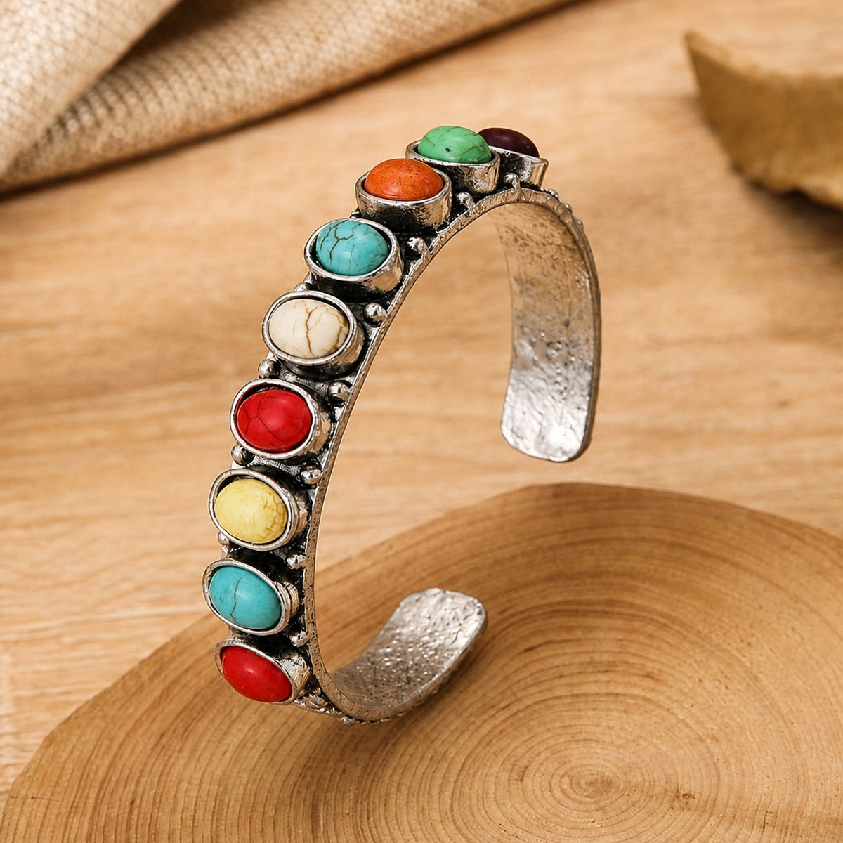 Pulsera multicolor de charms de piedras preciosas