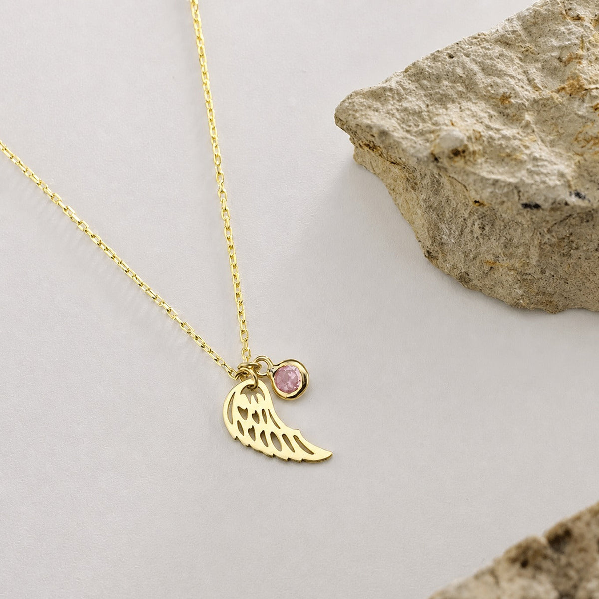 Collar de piedra natal con ángel guardián – imagen 5