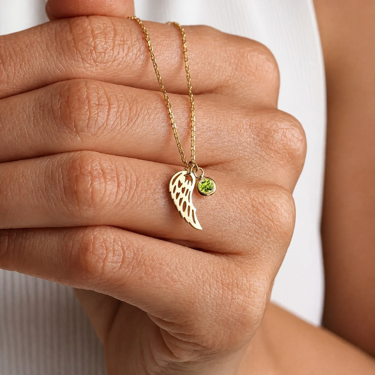 Collar de piedra natal con ángel guardián – imagen 13