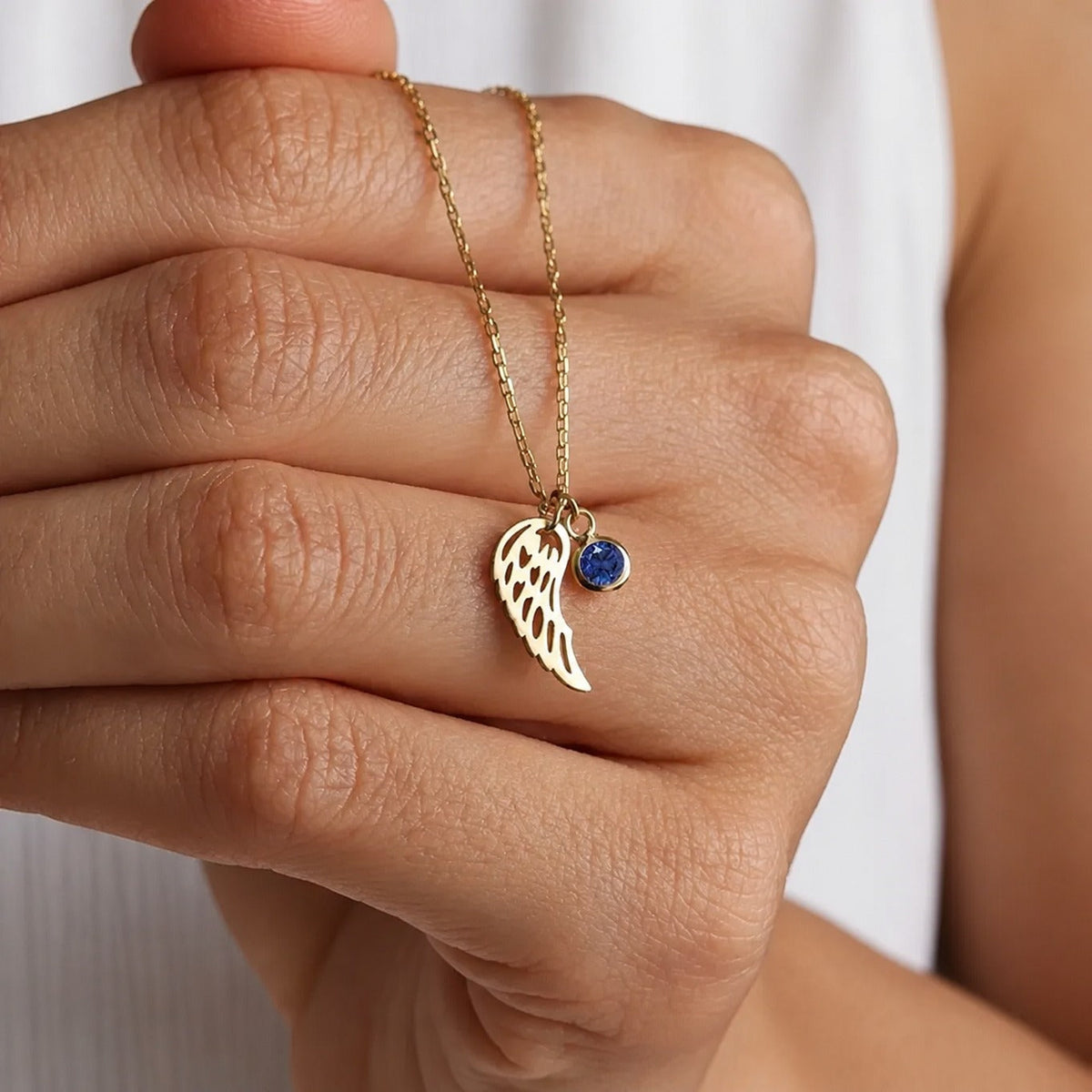 Collar de piedra natal con ángel guardián – imagen 14