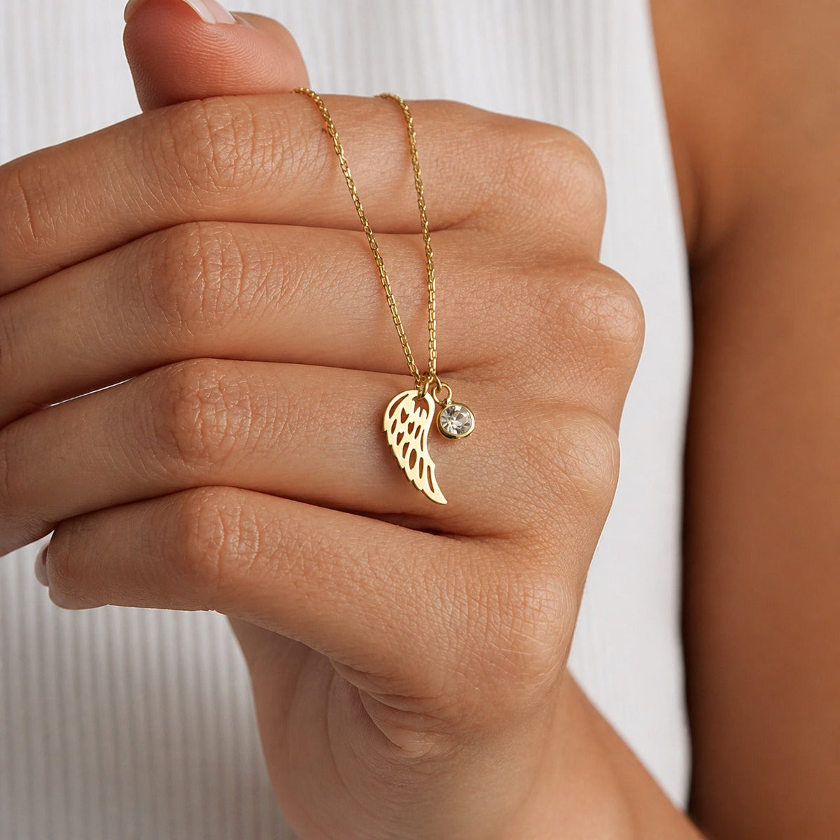 Collar de piedra natal con ángel guardián – imagen 16