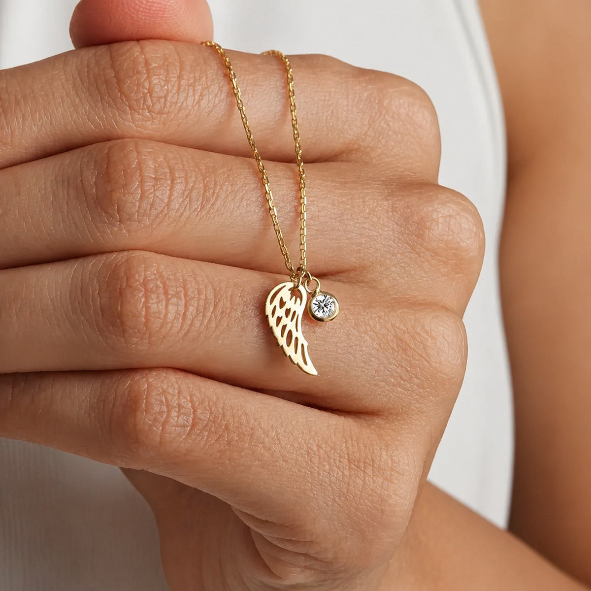 Collar de piedra natal con ángel guardián – imagen 9