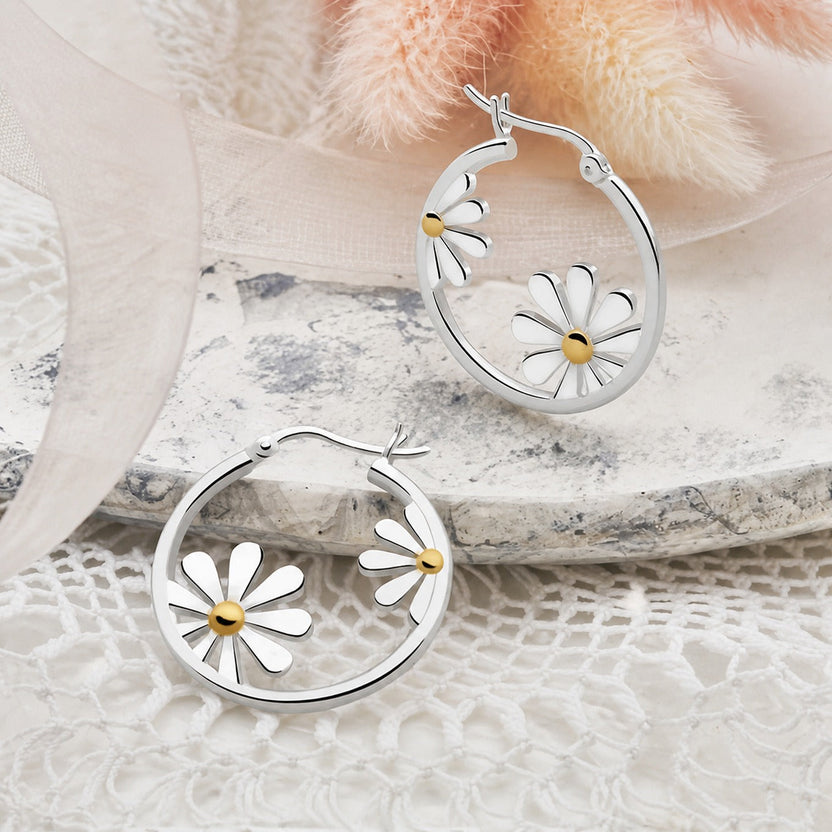 Pendientes de plata Petite Daisy