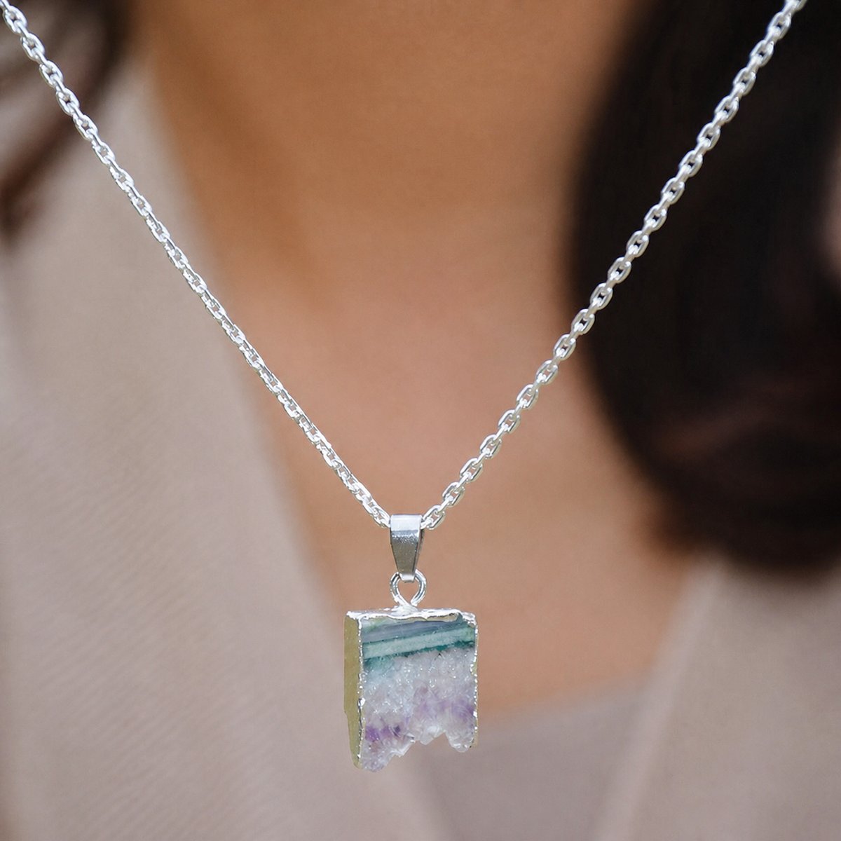 Collar celestial de amatista – imagen 3