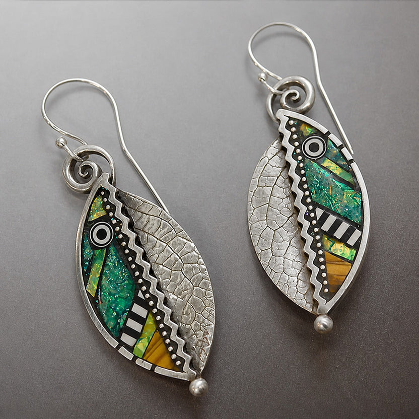 Pendientes glam de cristal con enredadera
