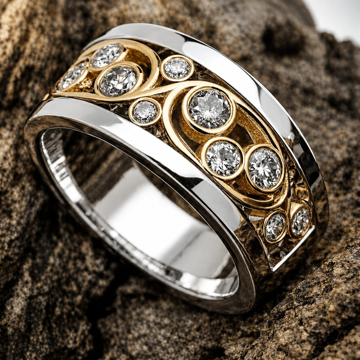 Anillo de hiedra con cristal de jardín