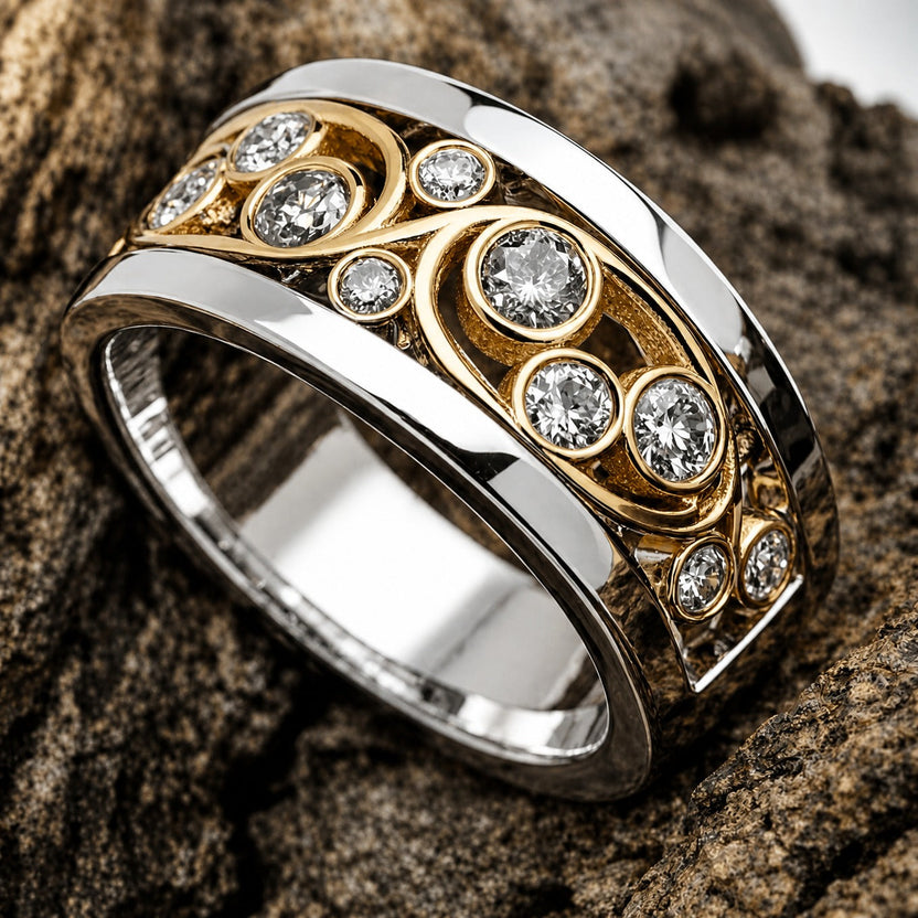 Anillo de hiedra con cristal de jardín