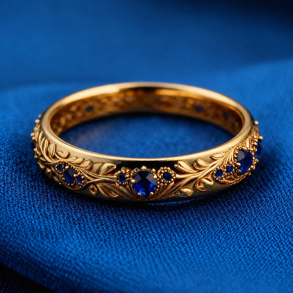 Anillo de hoja de circonita azul – imagen 2