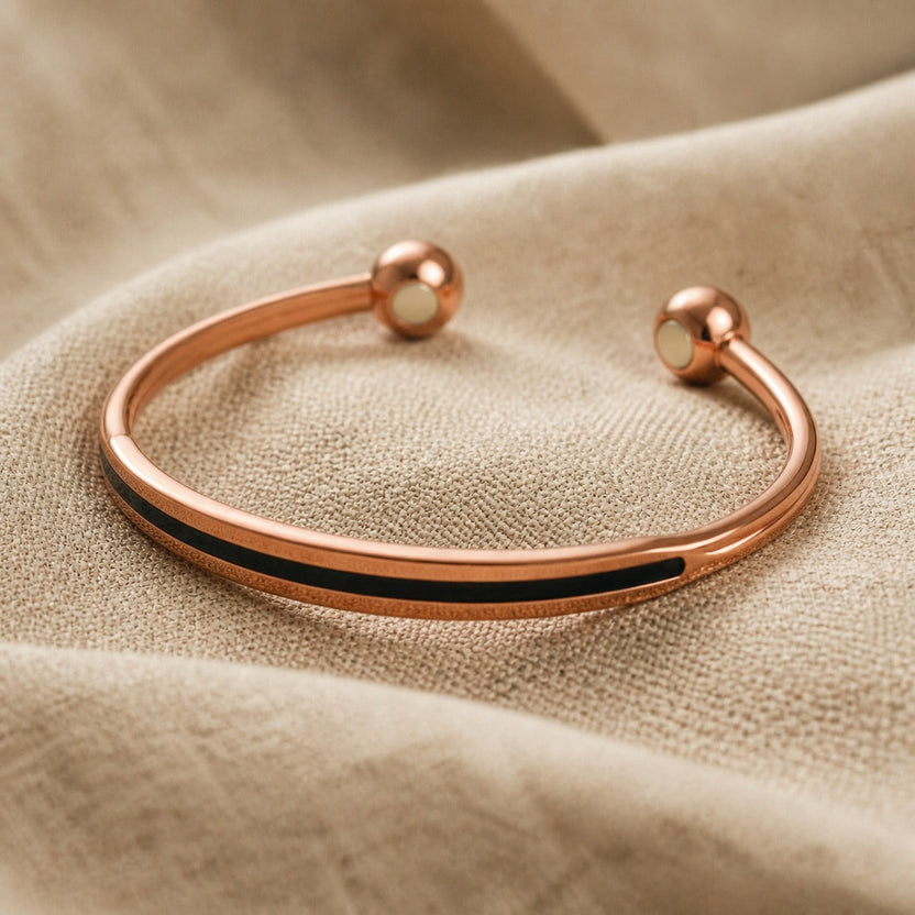 Pulsera eterna de cobre con vetas