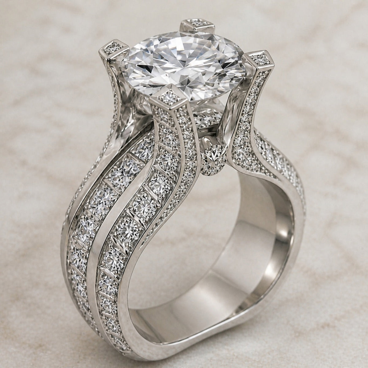 Anillo de diseño llamativo de cristal de lujo — Carmen, Lucía & Rocío