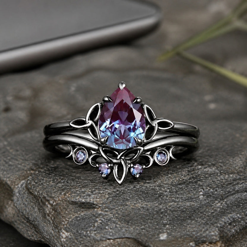 Anillo audaz de amatista con elegancia