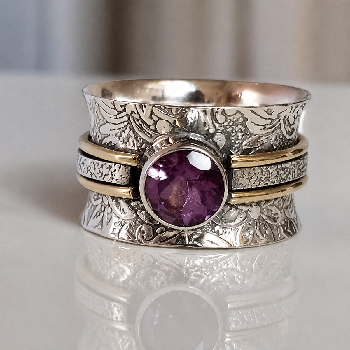 Anillo bohemio de cristal para la meditación