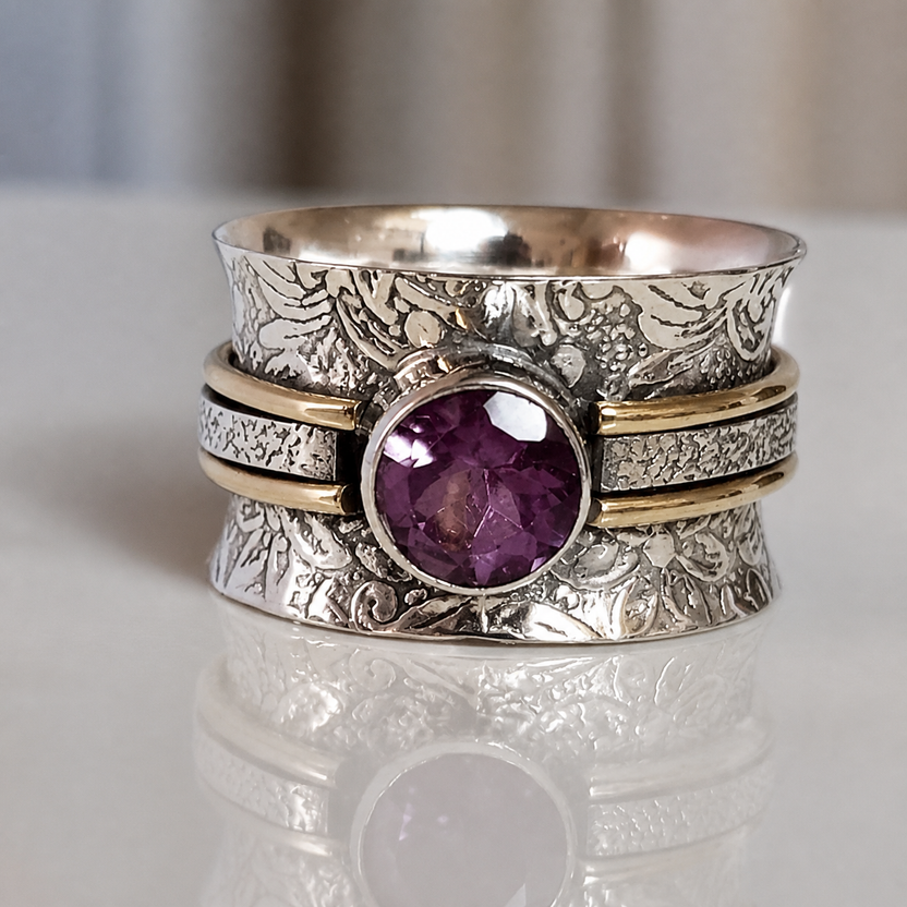 Anillo bohemio de cristal para la meditación