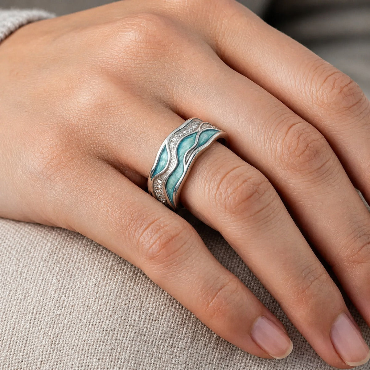 Anillo ondulado turquesa del océano – imagen 2