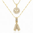 Set de collar con inicial de letra pavé – imagen 2