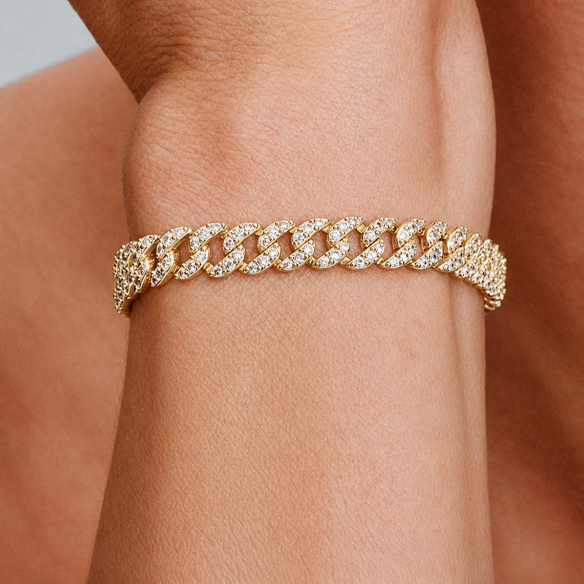 Pulsera cubana pavé brillante – imagen 2