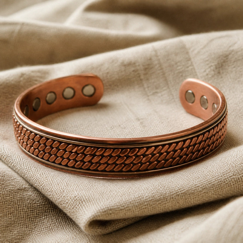 Pulsera de cobre con ondas azur