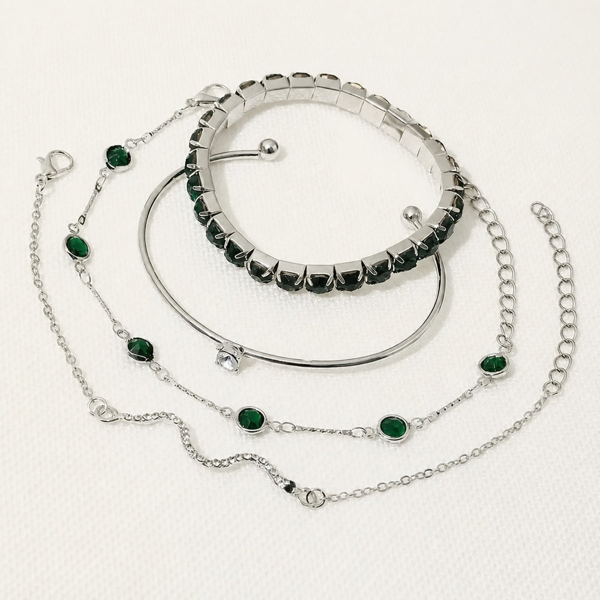 Set de pulseras vintage en verde esmeralda – imagen 3