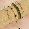Set de pulseras vintage en verde esmeralda