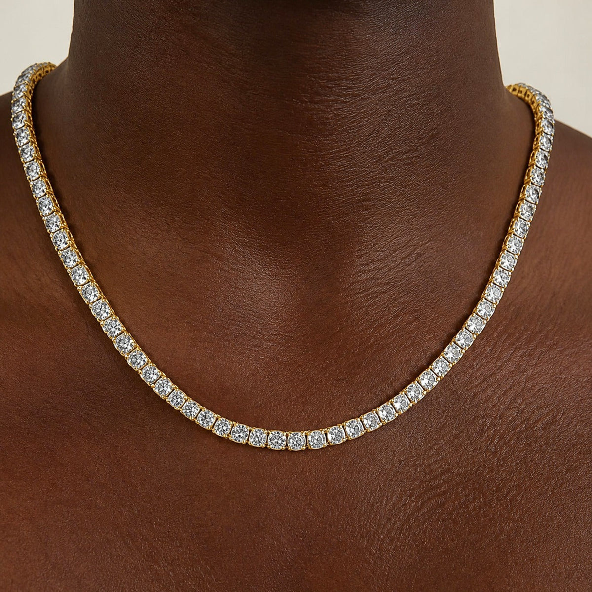 Collar tenis de oro real