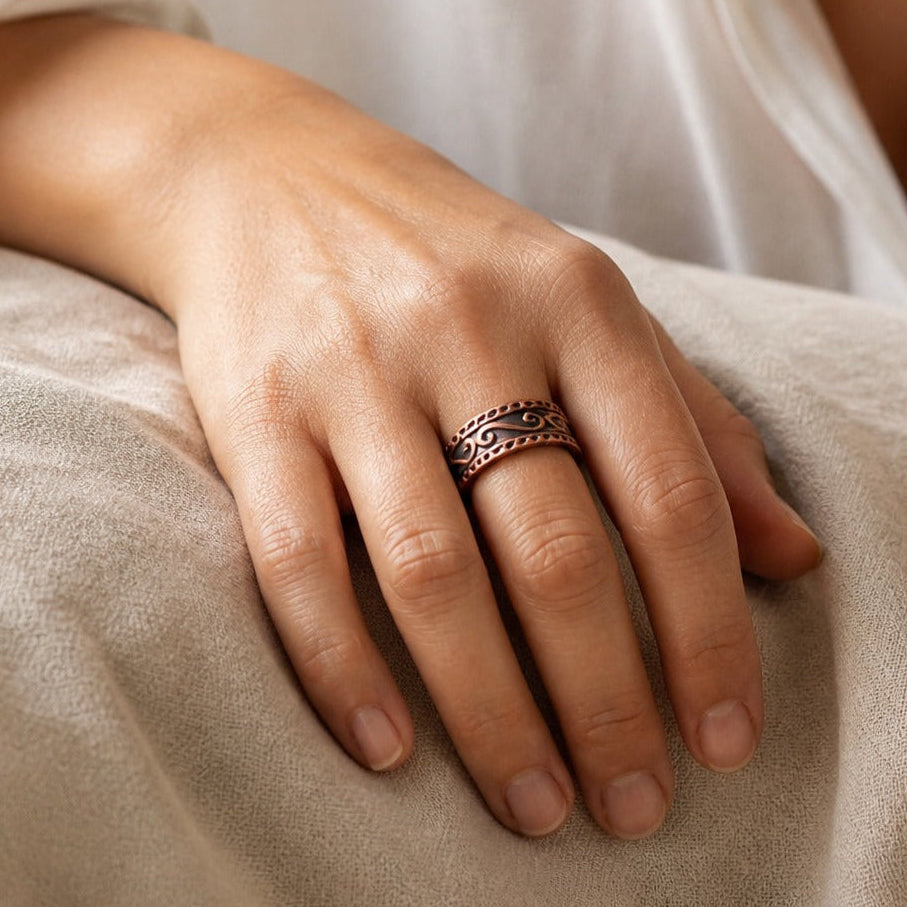 Anillo botánico de helecho de cobre – imagen 2