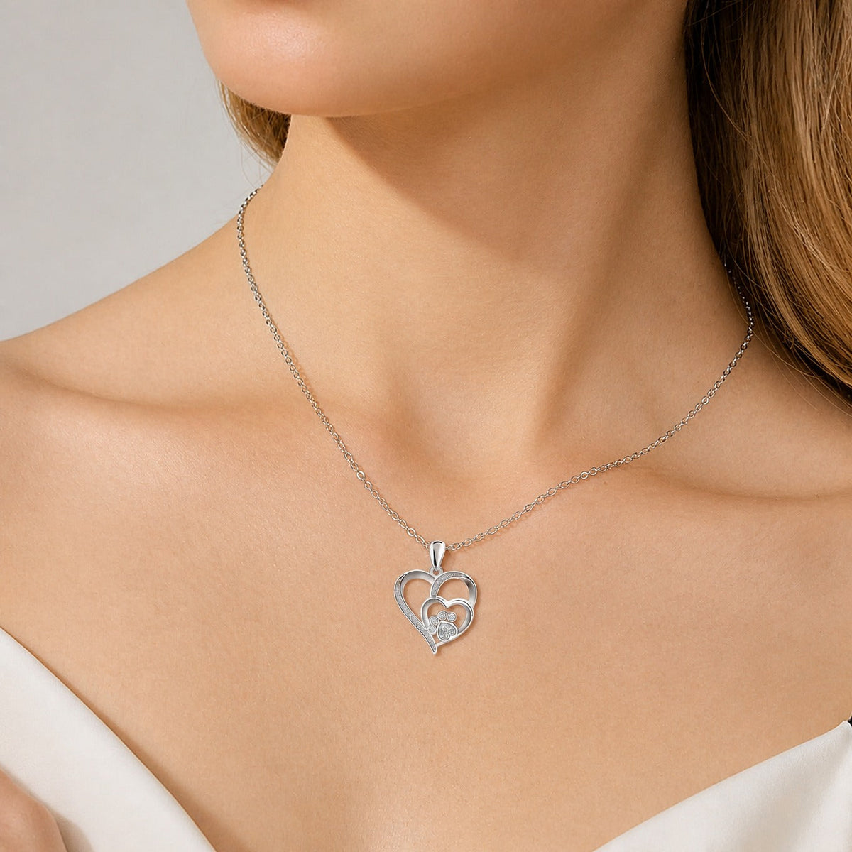 Collar delicado con huella en forma de corazón – imagen 2