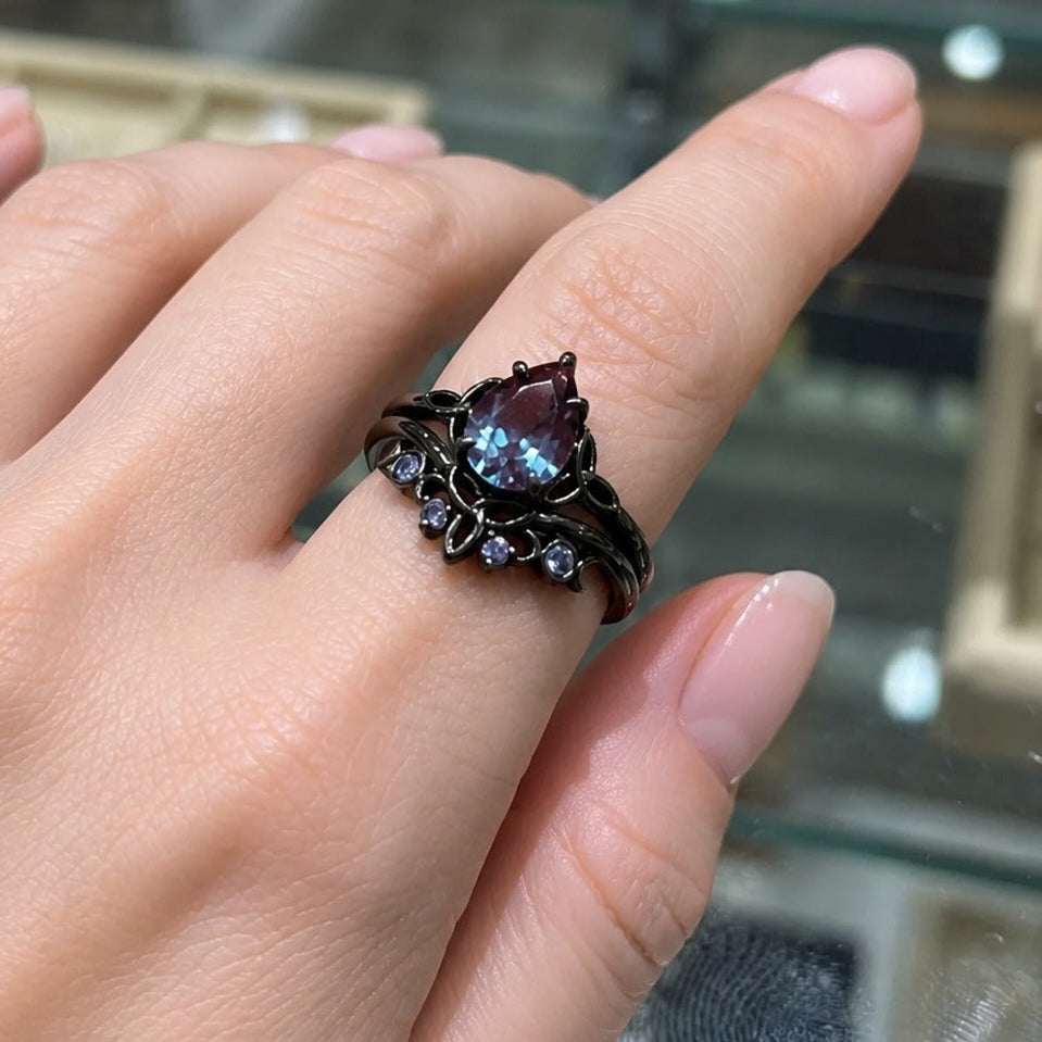 Anillo Prestigio de amatista en capas — Carmen, Lucía & Rocío