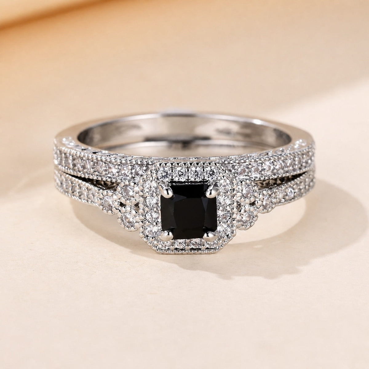 Anillo radiante de ónix negro – imagen 2