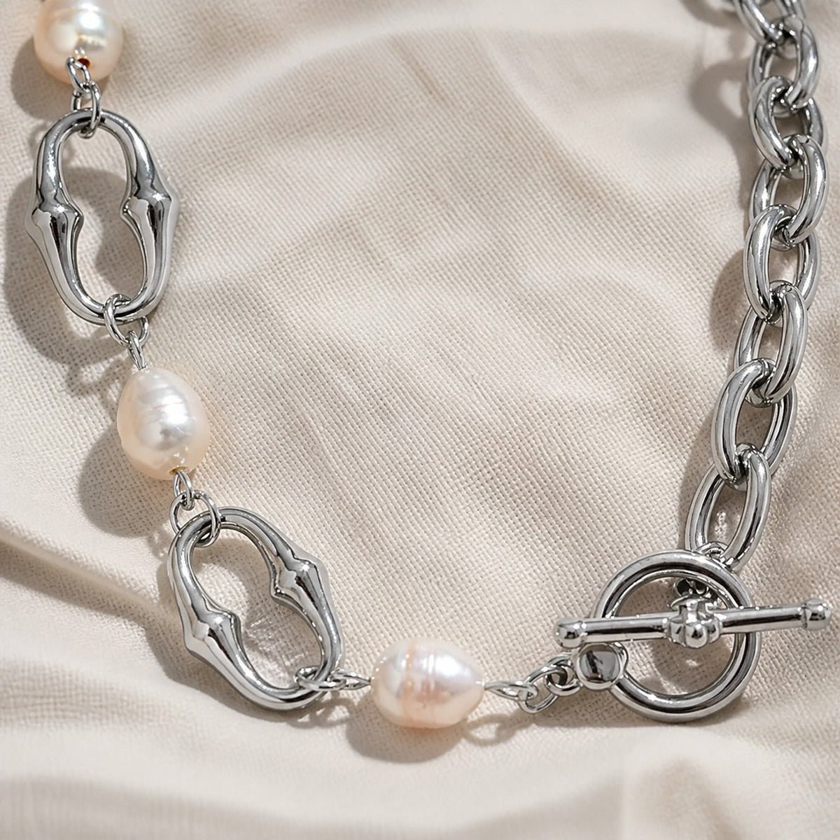 Collar de cadena con esencia de perla – imagen 2