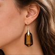 Pendientes artesanales de cuarzo facetado en gota – imagen 7
