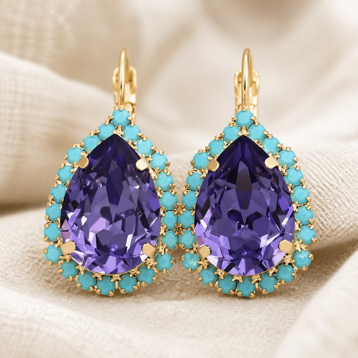 Pendientes vintage de cristal en forma de gota – imagen 3