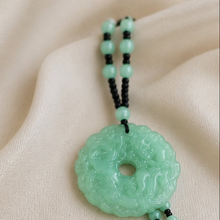 Collar hueco irregular de jade dragón – imagen 2
