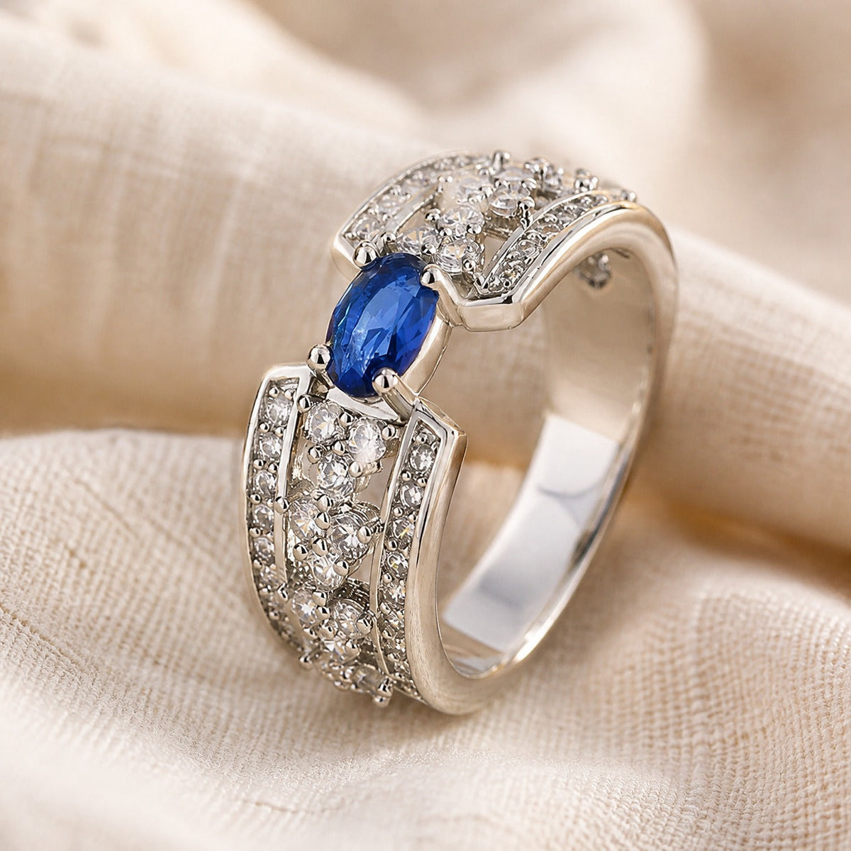 Anillo solitario imperial de zafiro